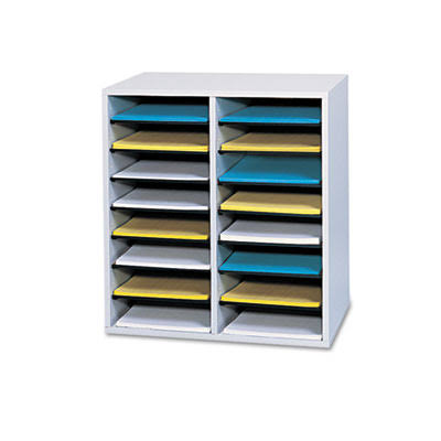 16 Compartments Adjustable Shelves Literature Organizer G64778