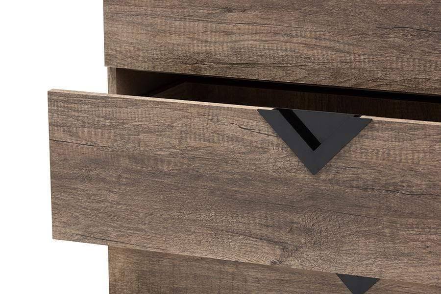 Light Brown Wood 3-Drawer Chest P710624