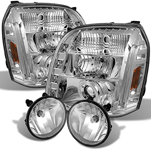 Chrome Halo Projector LED Headlights with Clear Fog Lights T271992