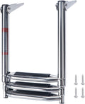 Stainless Steel 3 Step Telescoping Pontoon Boat Ladder with Retaining Strap, 900 Pound Capacity, Pack of 2 P783866