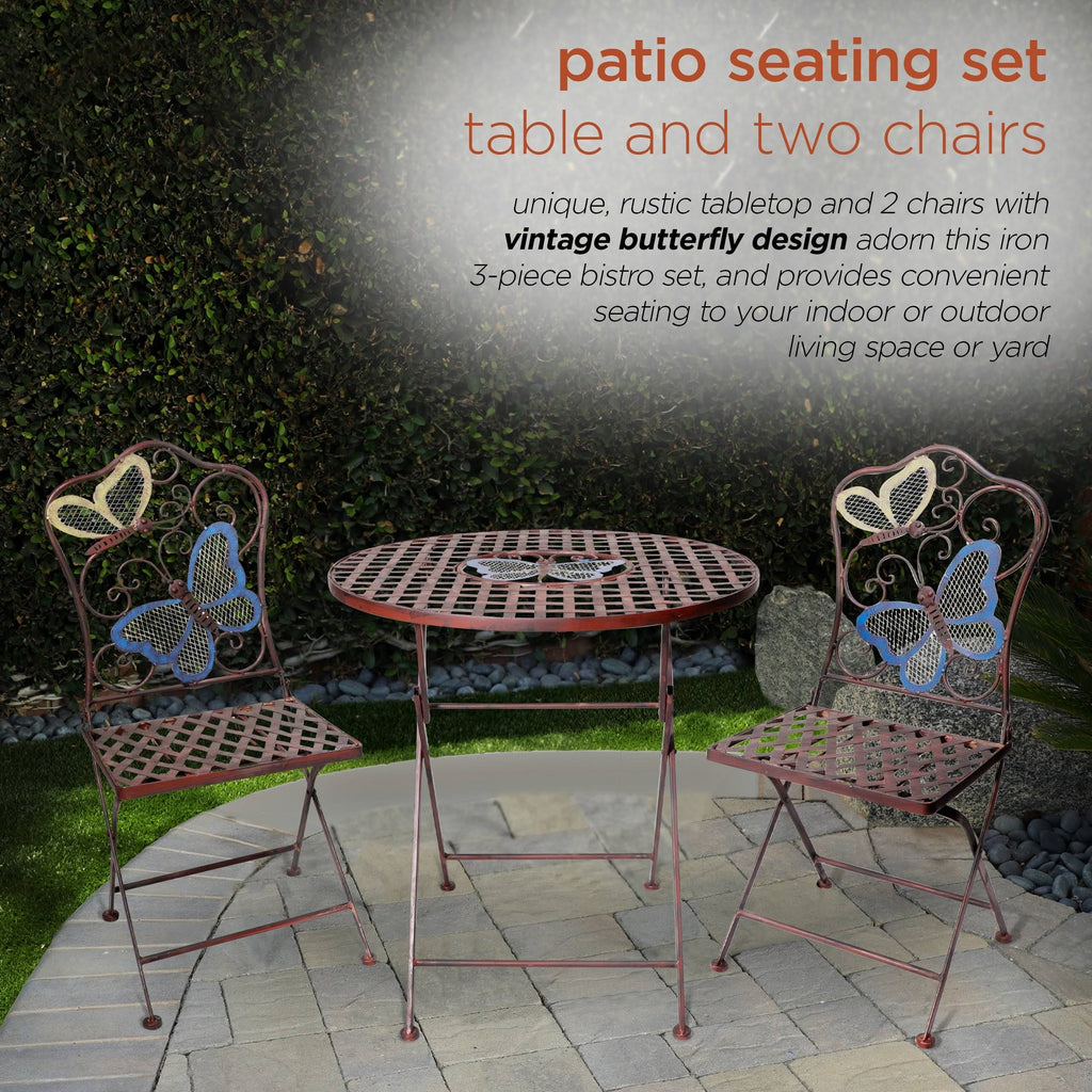 Alpine Butterfly Table and Two Chairs Bistro Set L4236