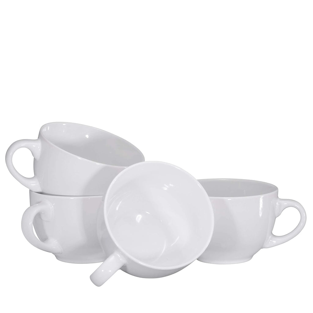 White 24 Oz Porcelain Coffee Mug Set O41131