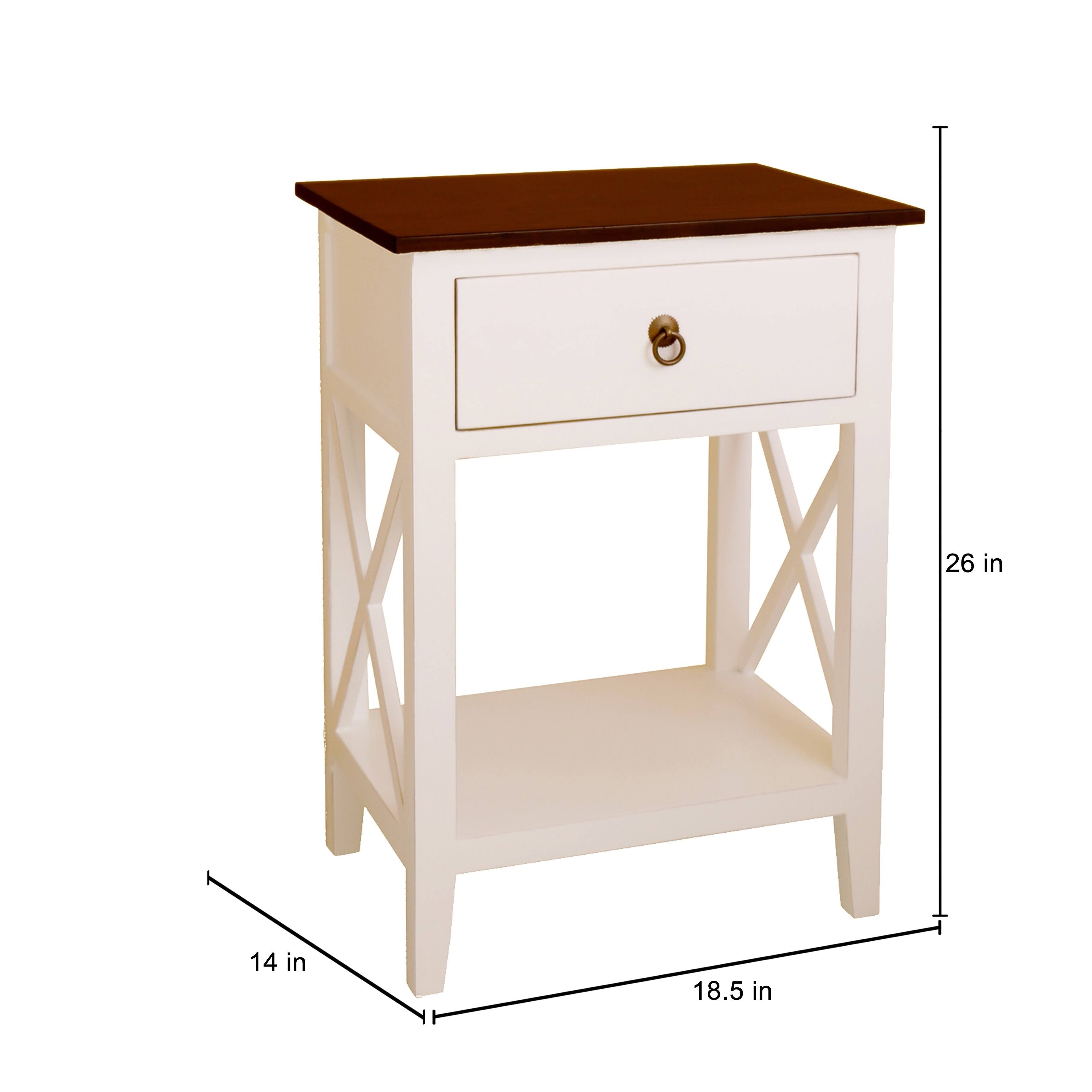 Blue Side Table Cabinet with Drawer and Shelf S9732