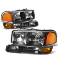 Black Housing Headlight and Amber Corner Bumper Lamps F7923