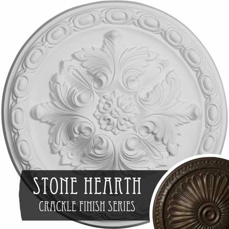 12 1/8x22OD x 3 1/2x22ID x 1x22P Hand-Painted Rubbed Bronze Ceiling Medallion I2060