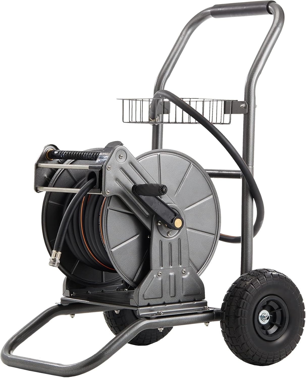Metal Hose Reel Cart with Crank, 150-Feet 5/8 Hose Capacity M52772