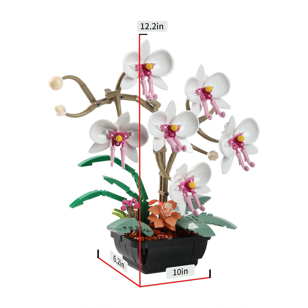 White Orchid Bouquet Building Block Set O867861