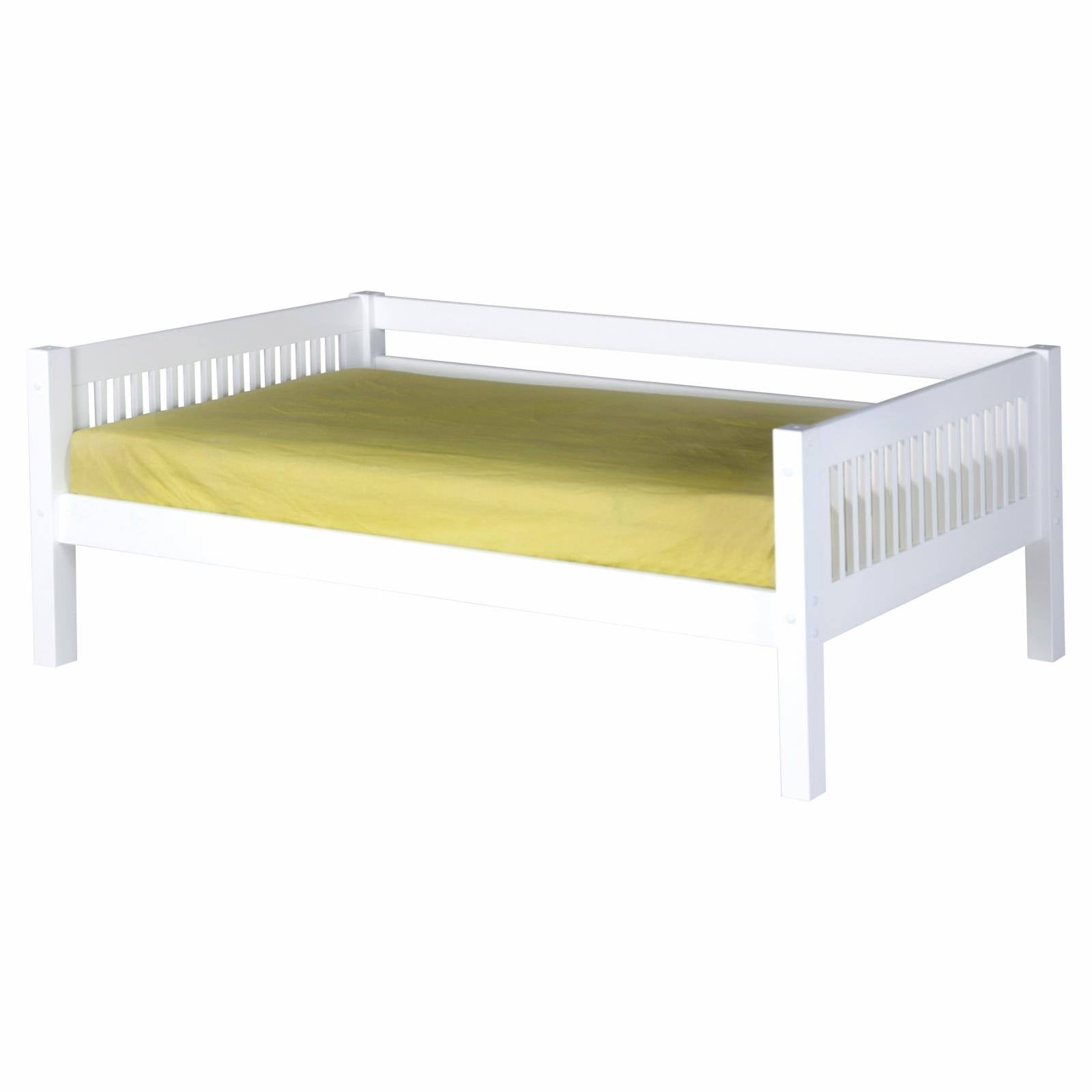 White Finish Day Bed with Front Guard Rail and Twin Trundle O599821