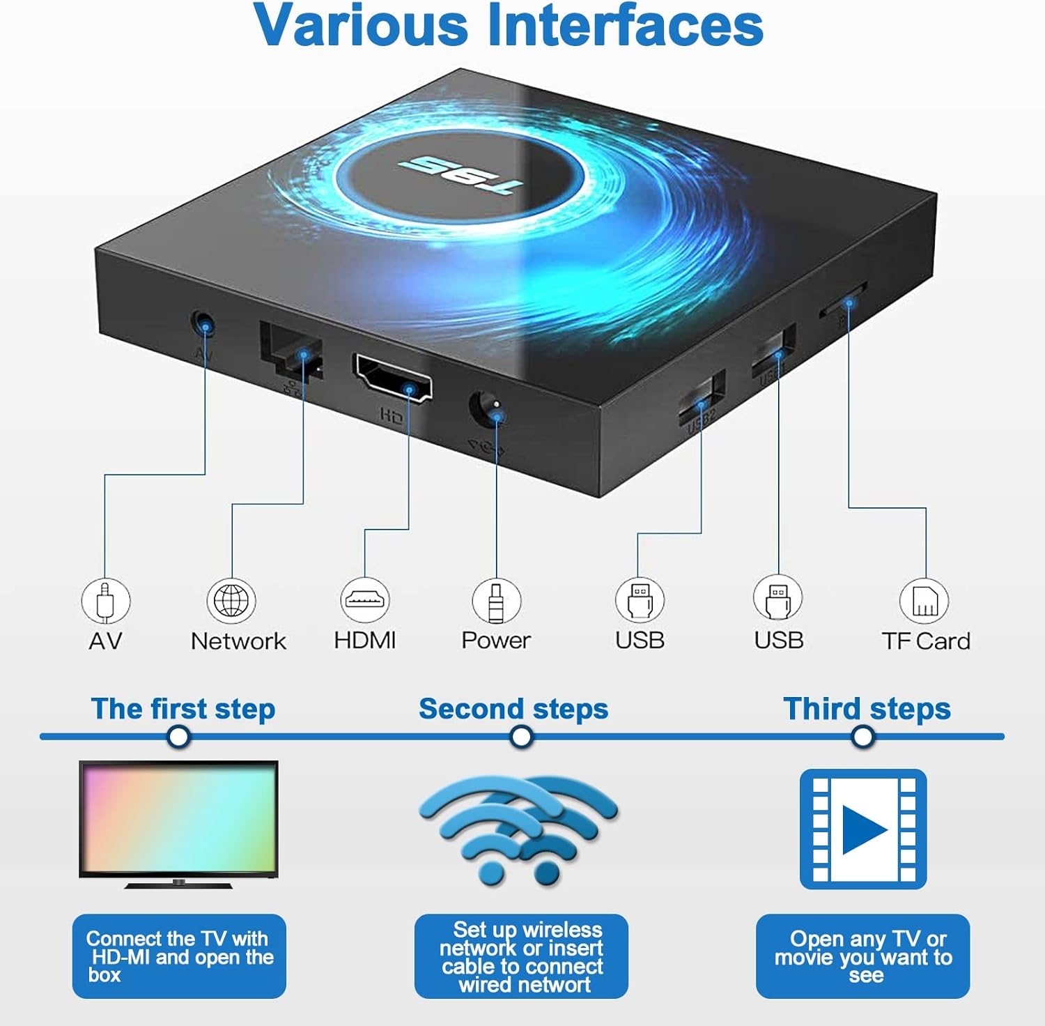 Android 10.0 TV Box 4GB Ram 32GB ROM Quad-Core 4K Ultra HD H.265 Pack of 2 A48225