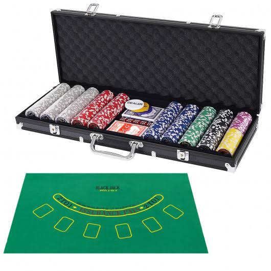 500 Jetton Texas Holdem Cards and Dice in Aluminum Case I25018