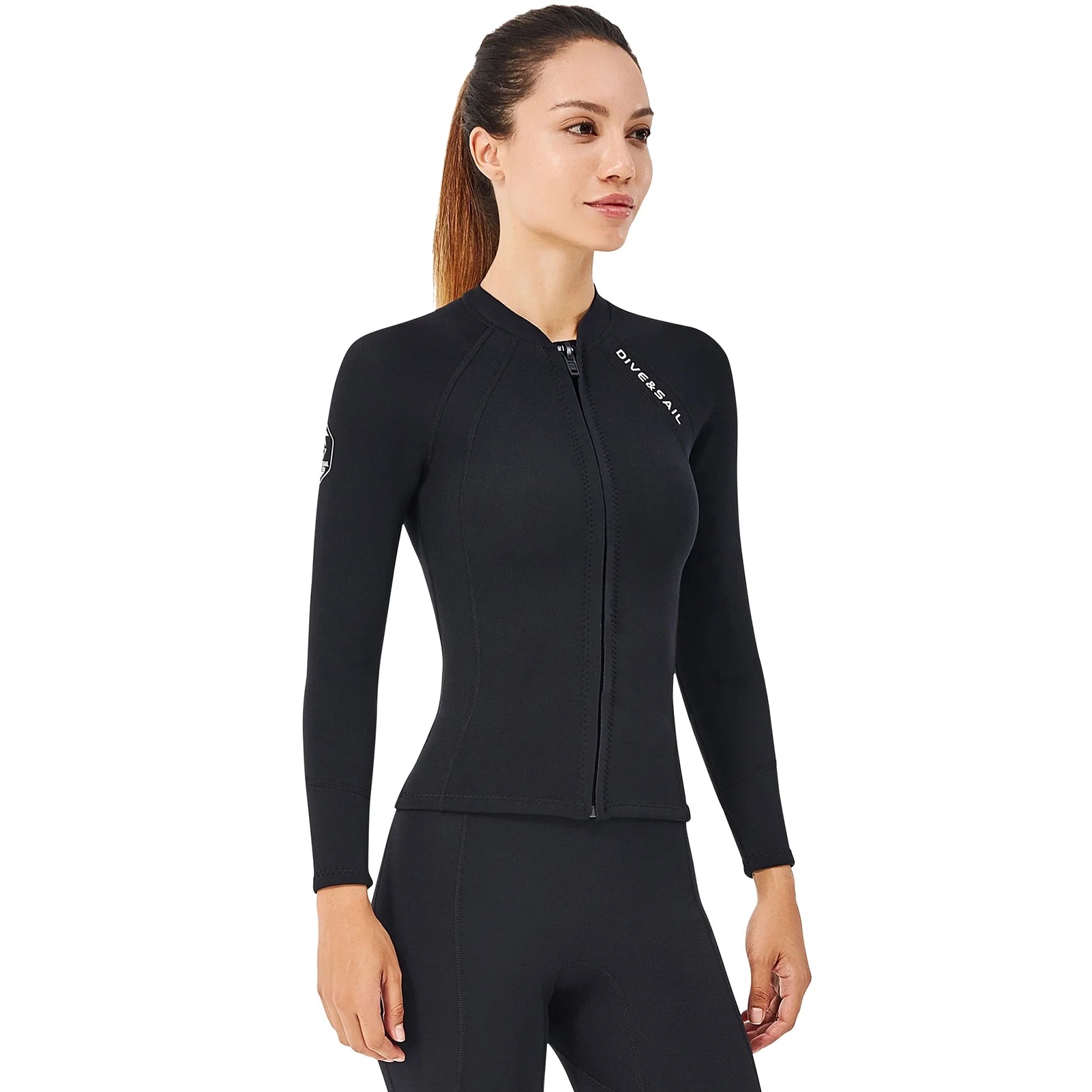 2mm Neoprene Front Zipper Wetsuits Jacket Long Sleeves V9009