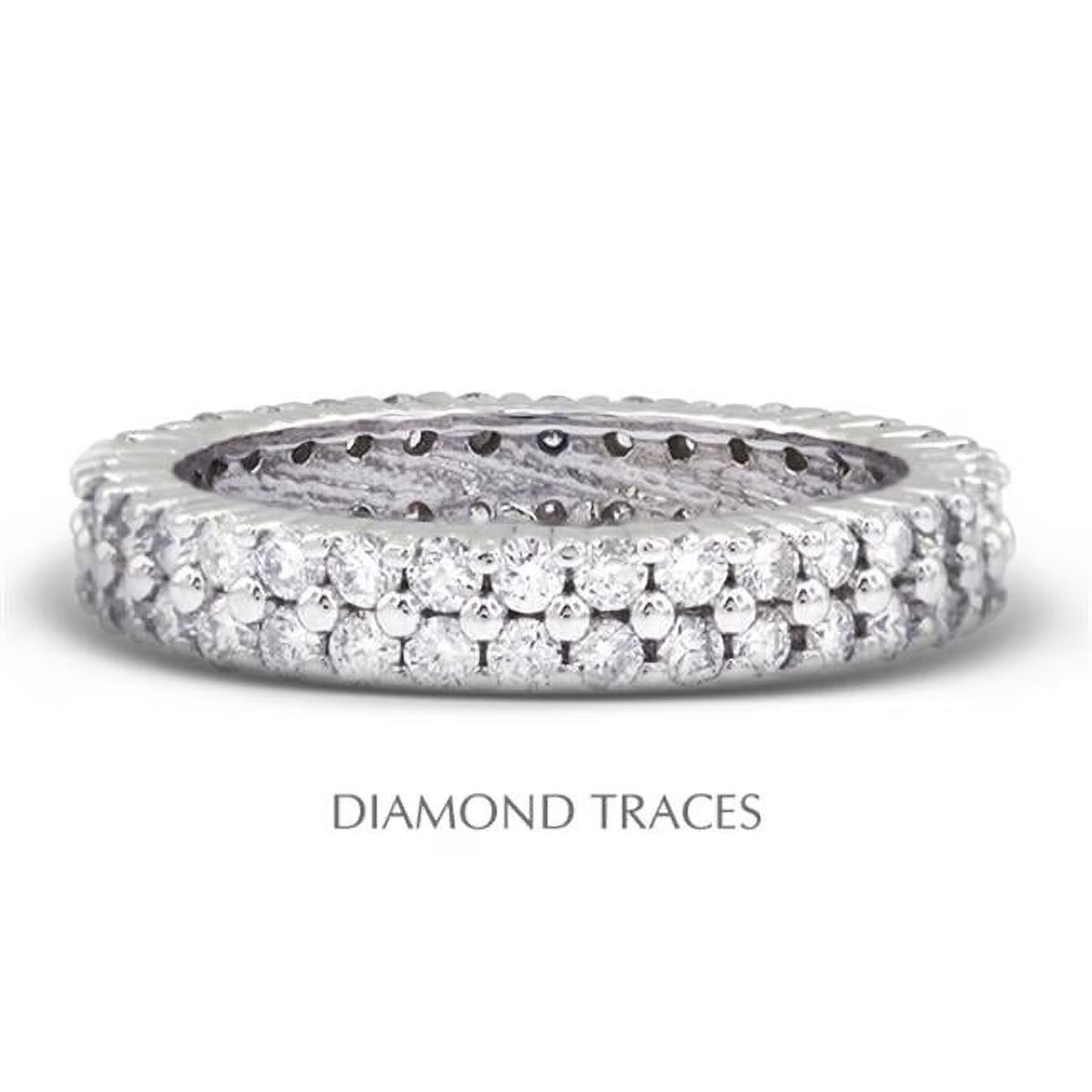 Platinum 950 Prong Setting 2.71 Carat Total Natural Diamonds Eternity Ring Y19451