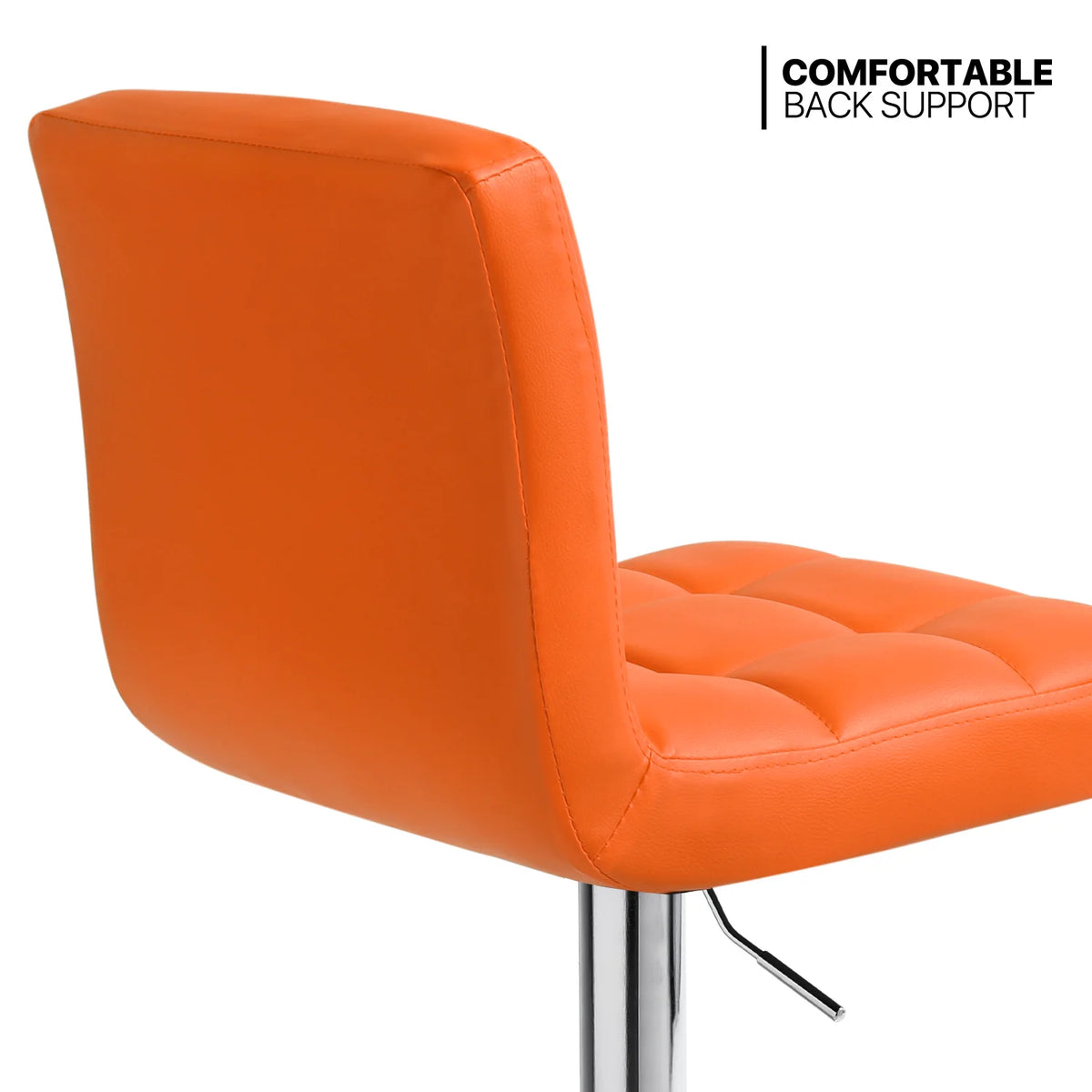 Set of 4 Adjustable Swivel Bar Stools Faux Leather, Orange S67887