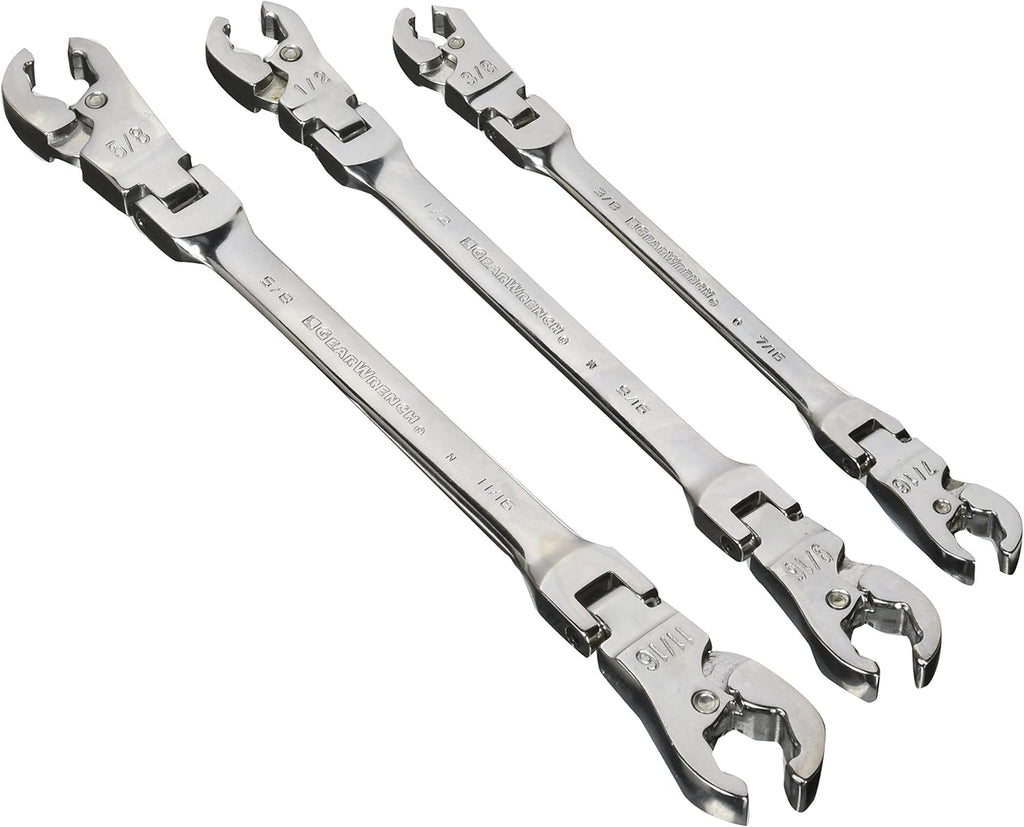 6 Pc. Ratcheting Flex Head Flare Nut Metric Wrench Set C857