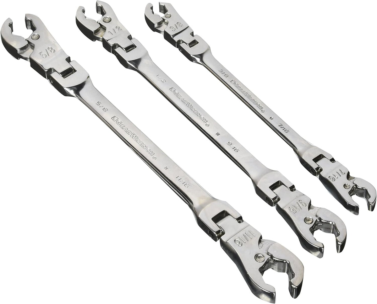 6 Pc. Ratcheting Flex Head Flare Nut Metric Wrench Set C857