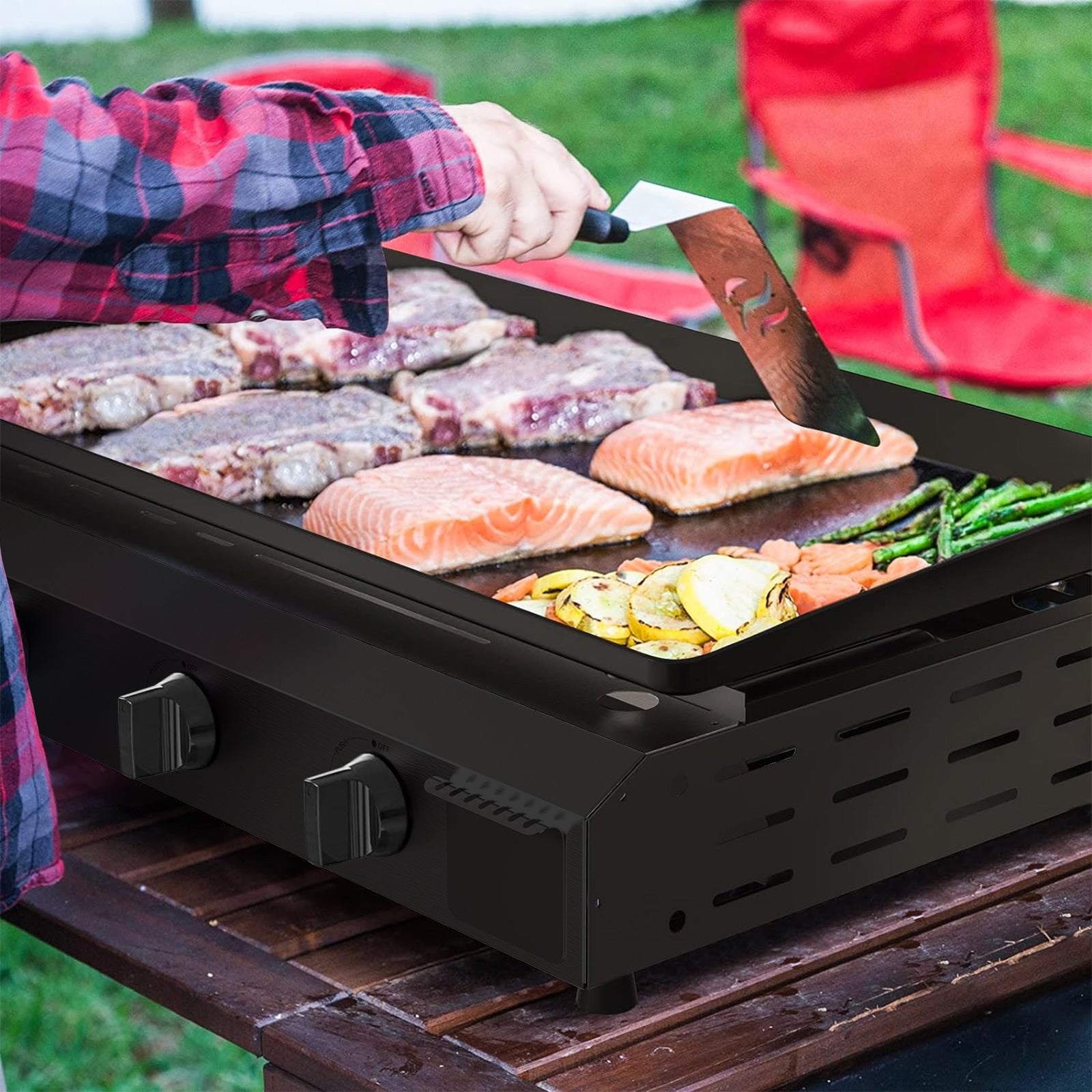 4-Burner Propane Gas BBQ Grill Cooking Station S574