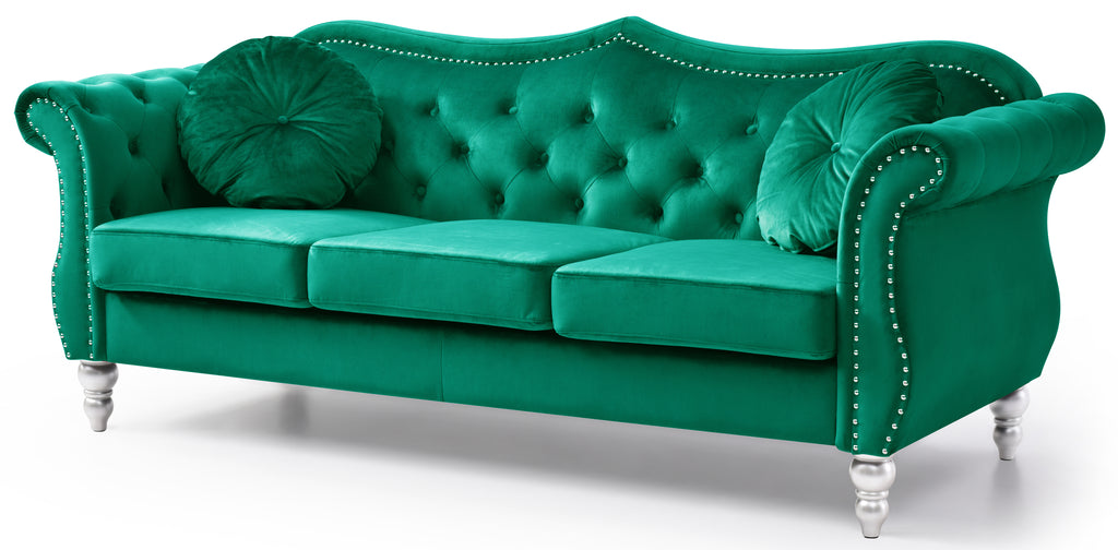Green Velvet Sofa J8320