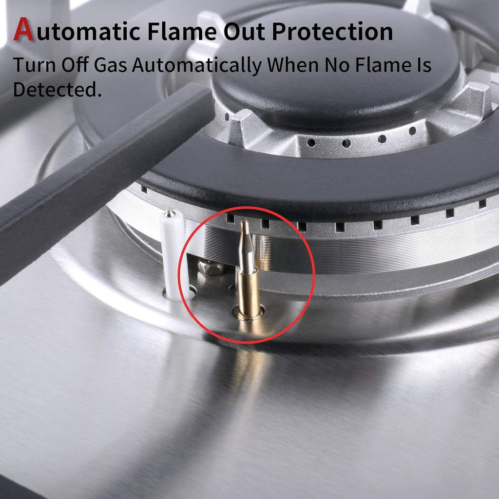 30 Inch 5 Burner Built-in Gas Stovetop Stainless Steel P87200