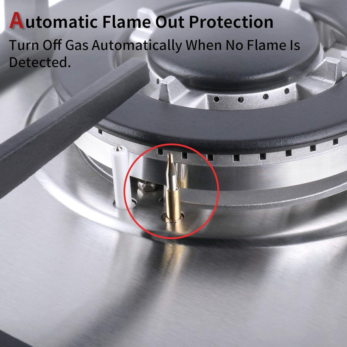 30 Inch 5 Burner Built-in Gas Stovetop Stainless Steel P87200