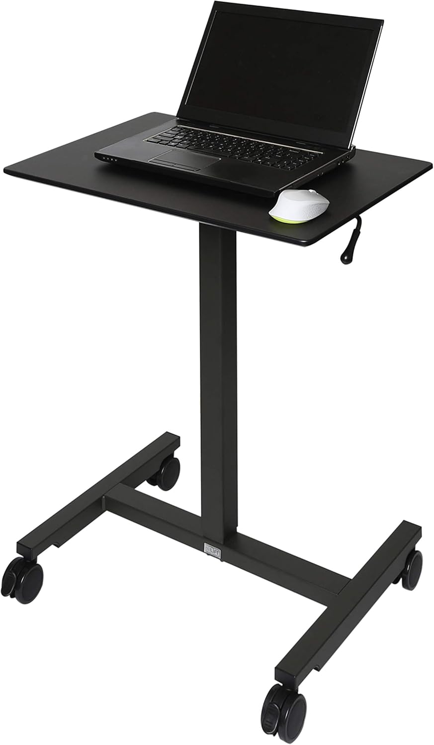 Black Mobile Rolling Height Adjustable Cart Table with Wheels Y15473