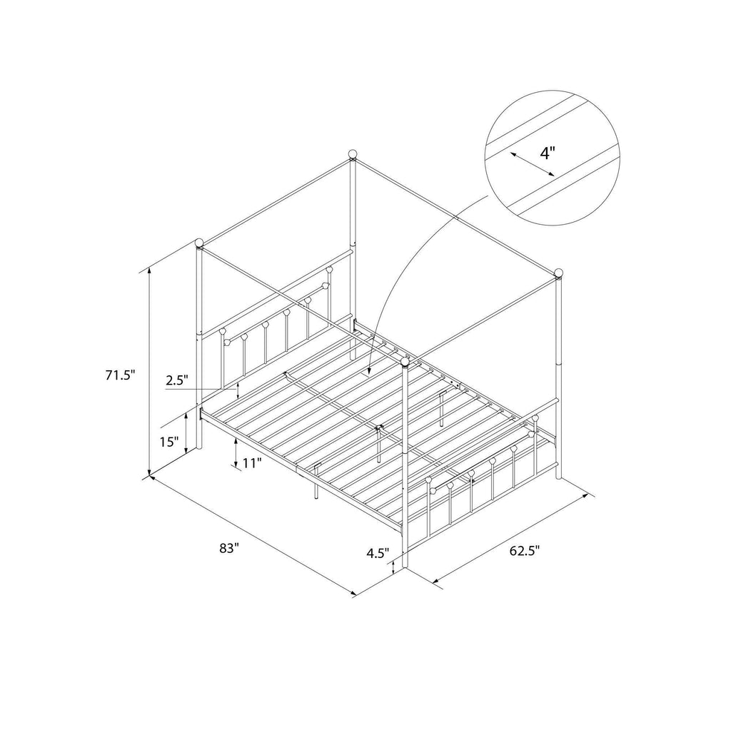 Queen Canopy Bed H3805