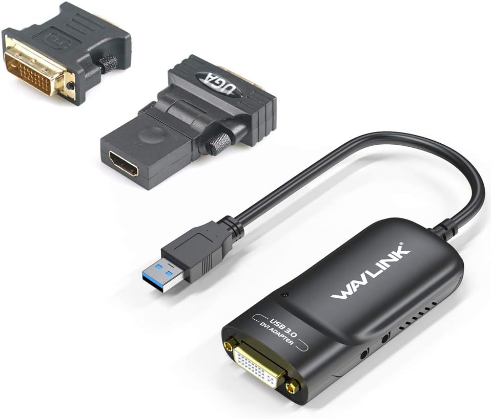 USB 3.0 to VGA/DVI/HDMI Universal Video Graphics Card Adapter for Multiple Monitors Up to 2048x1152 C39948