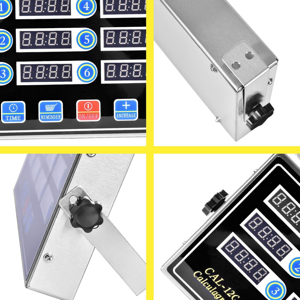 12 Channels Stainless Steel Kitchen Timer, Pack of 2 D996971