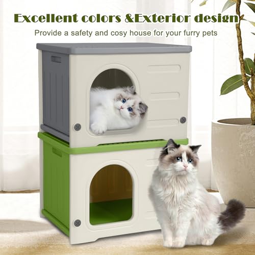 Green Plastic Cat House N92109