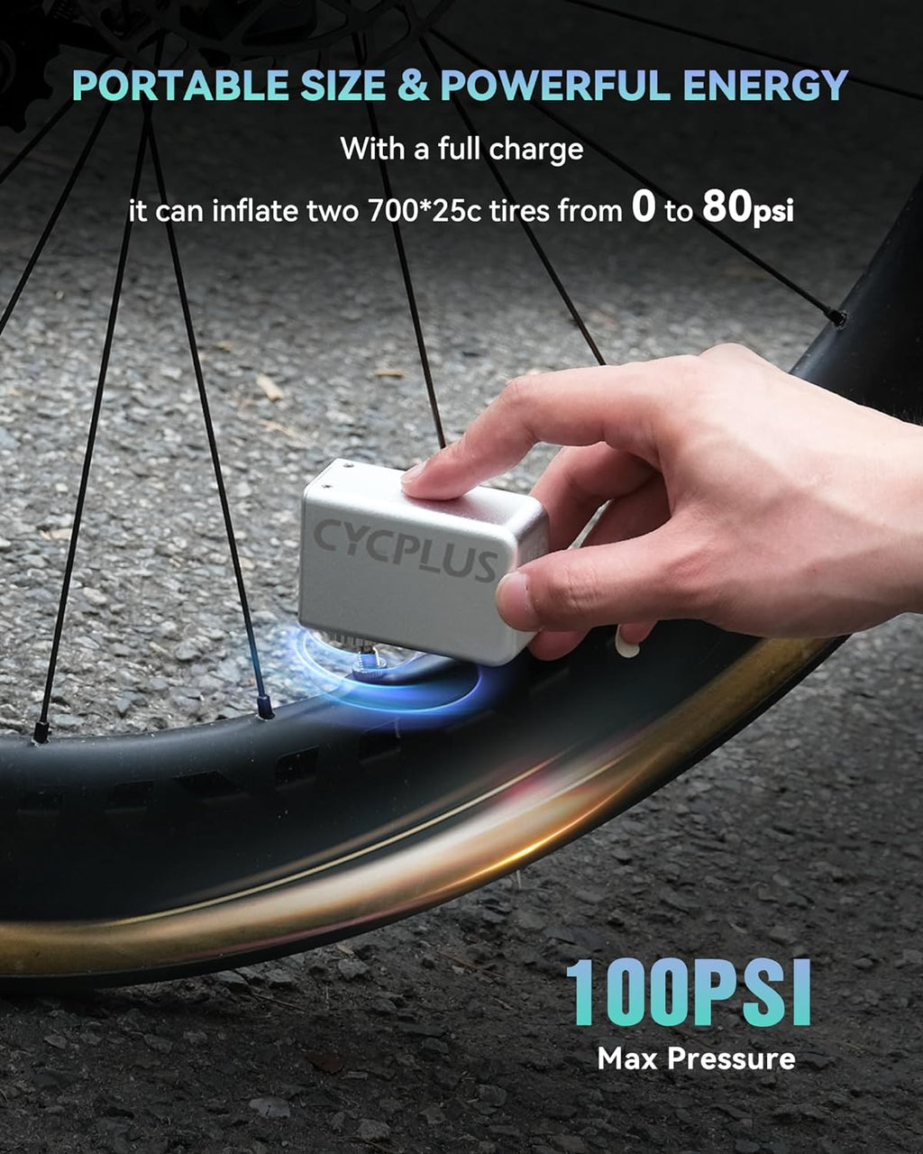Tiny Portable Electric Bicycle Pump with Type-C Rechargeable Battery L247992