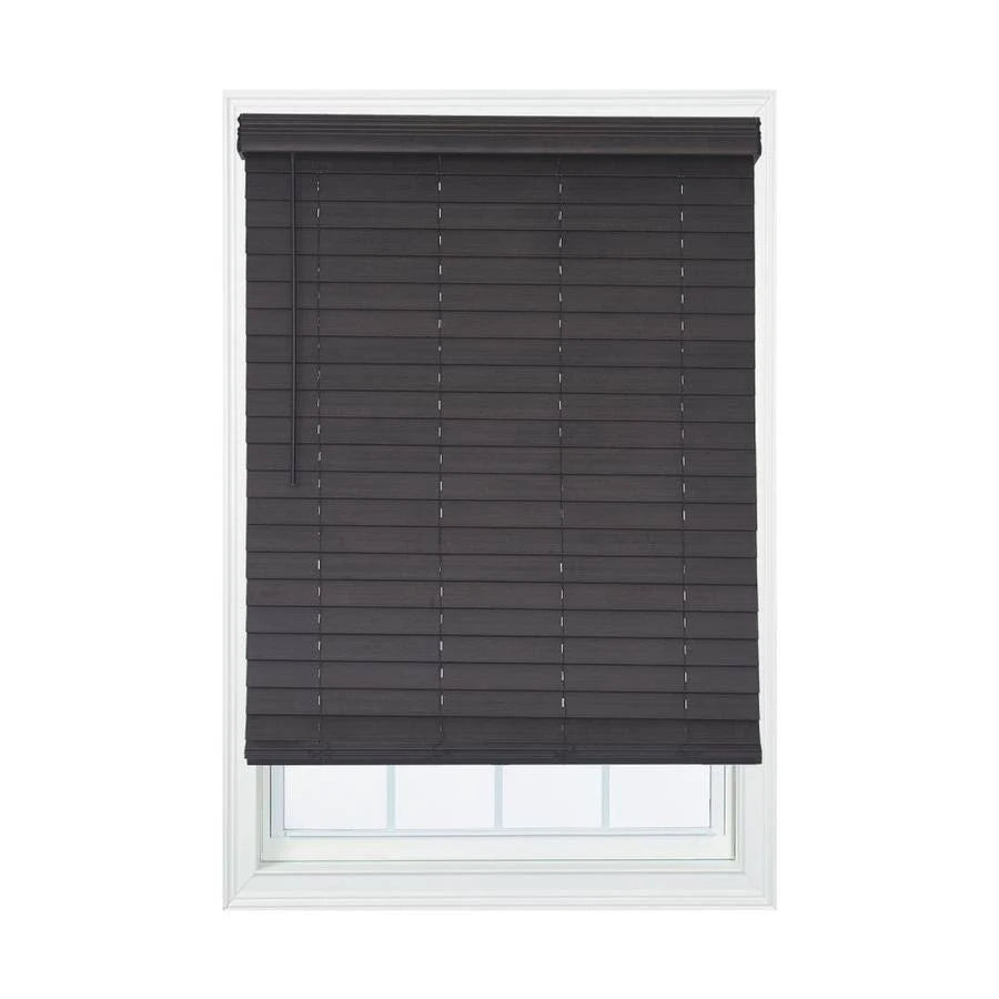 Walnut Faux Wood Cordless Room Darkening Horizontal Blinds U660780