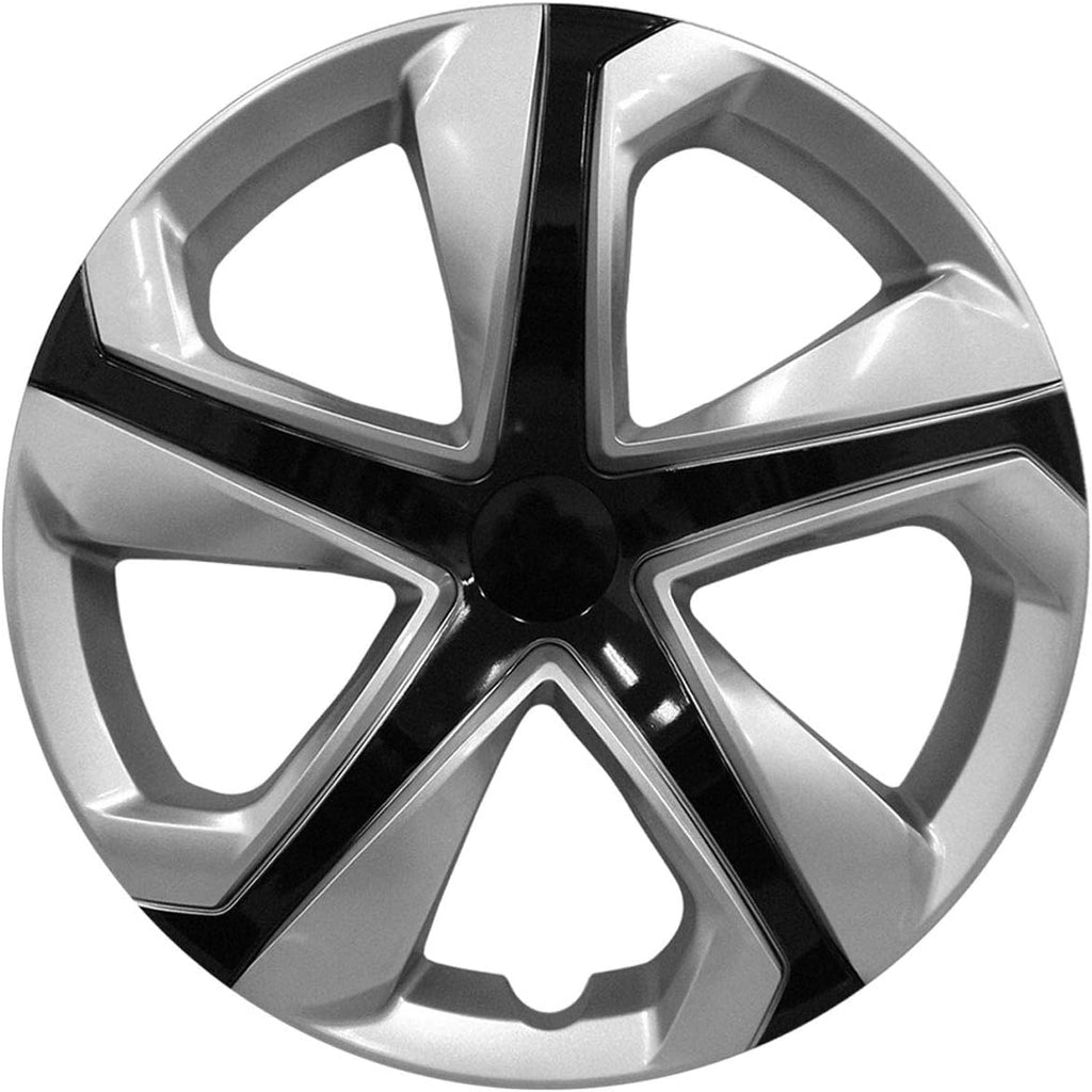 16 Silver/Black Hubcaps Wheel Covers Set of 4 U149567