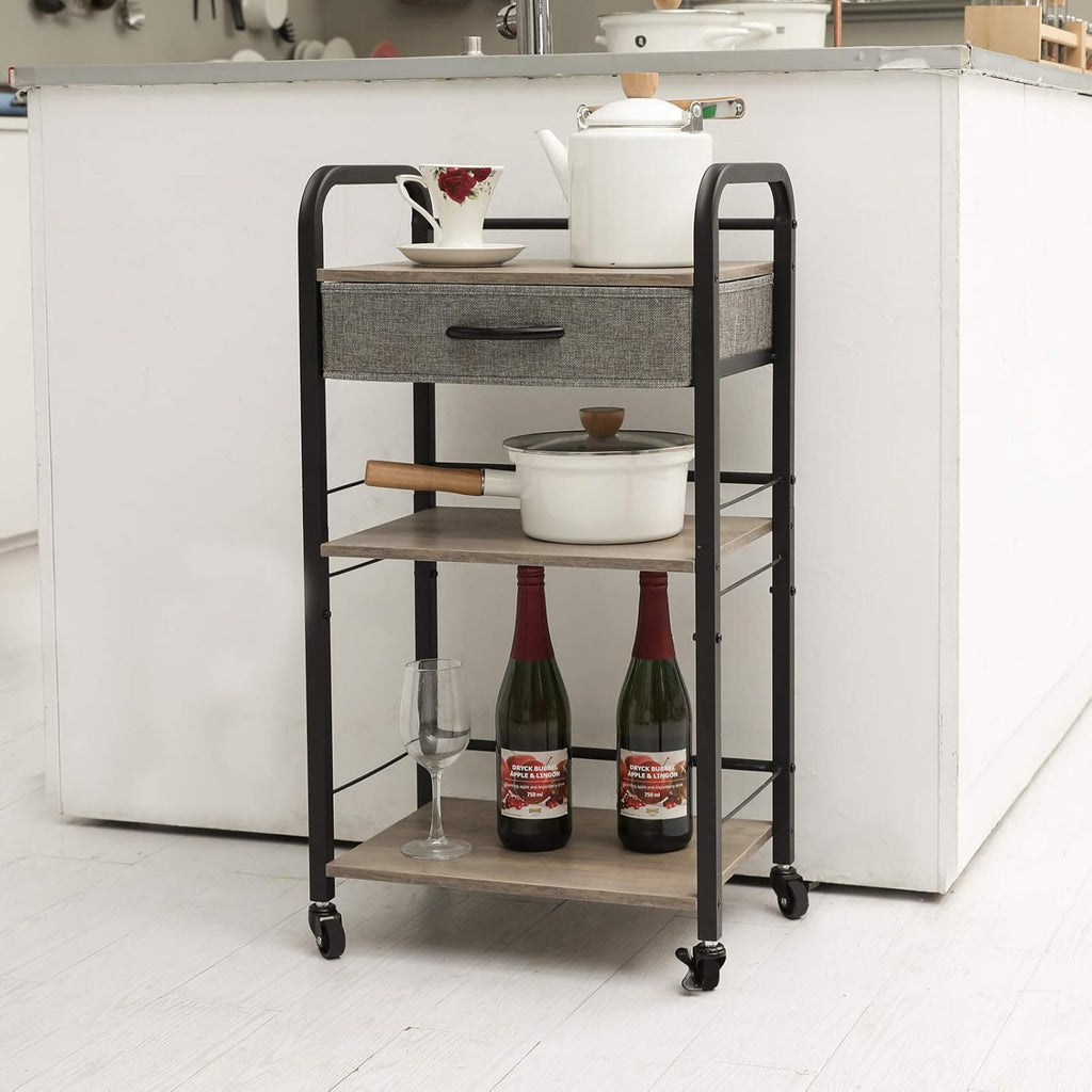 3 Tier Rolling Utility Cart with Drawer K35135