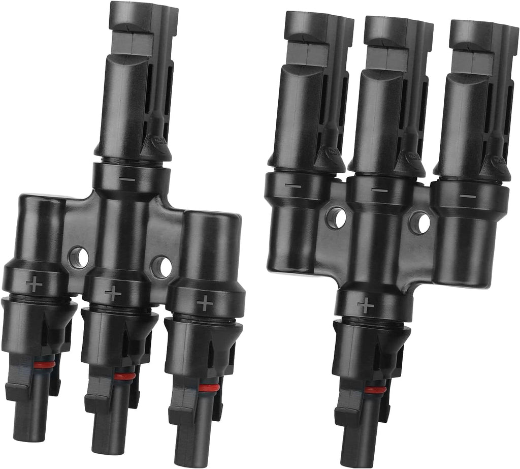 Solar Panel Connectors T Branch Cable Splitter 1 Male to 5 Female and 1 Female to 5 Male (1 Pair) Pack of 2 H8855