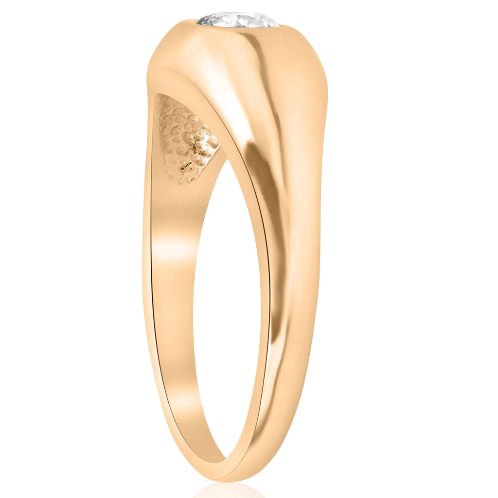 14K Yellow Gold Mens Diamond Solitaire Ring W191707