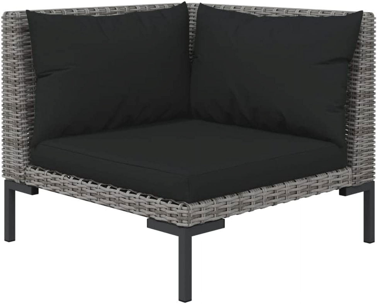 13 Piece Patio Lounge Set with Cushions Poly Rattan Dark Gray K16054