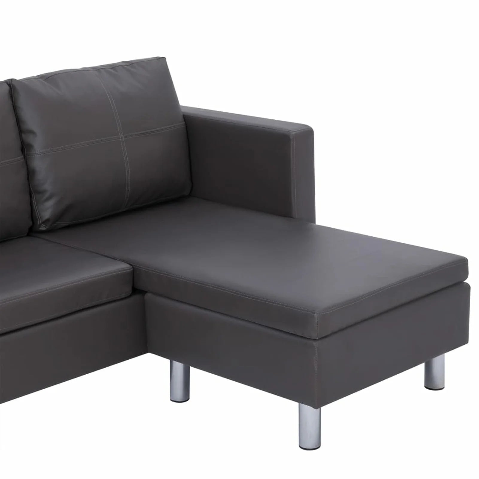 Gray Faux Leather Sectional Sofa Z57150