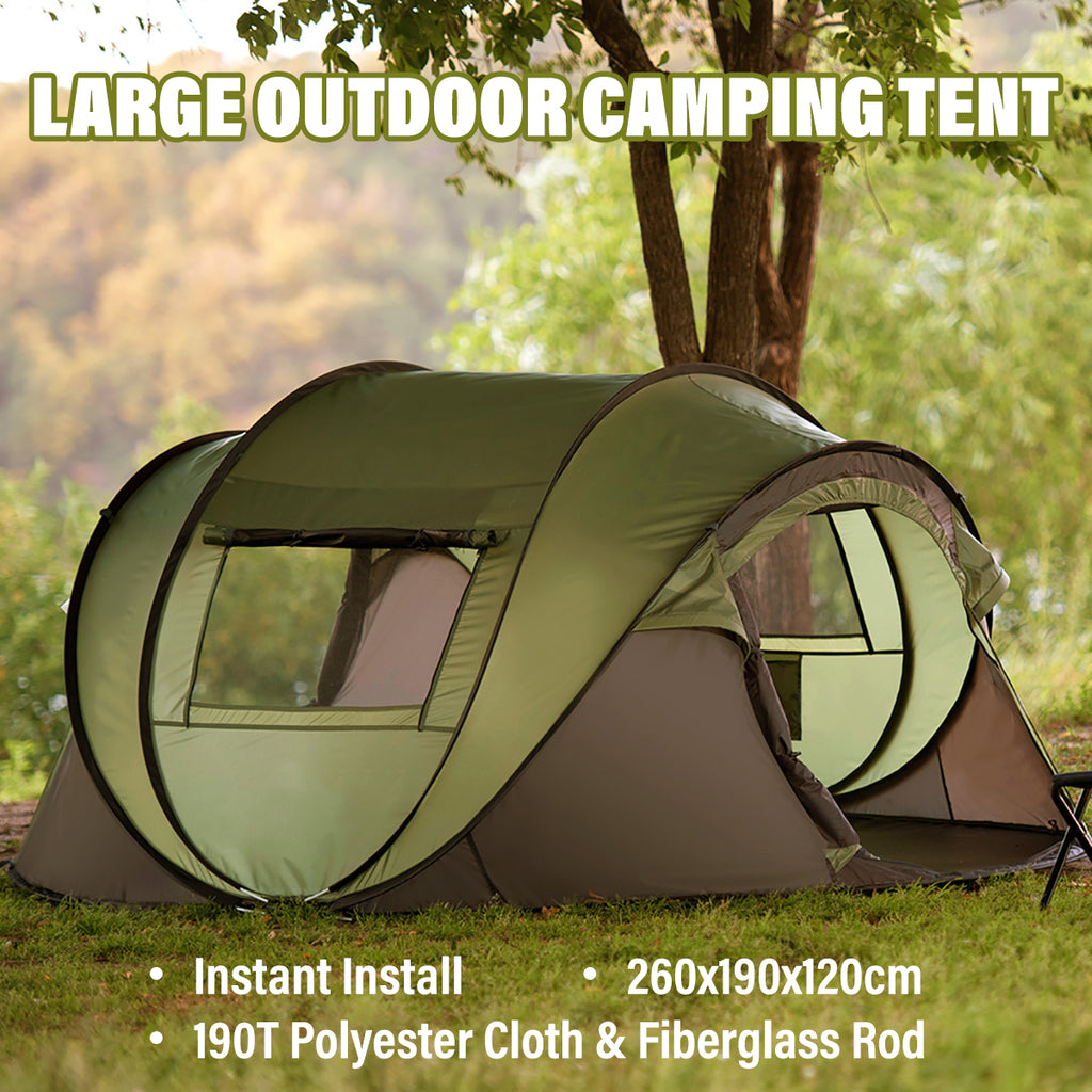 3-4 Person Waterproof Camping Tent, Dark Green T7740