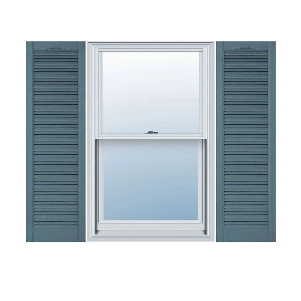 14 1/2 inchw x 45 inchh Vinyl Louver Shutters with Shutter-Loks L241177