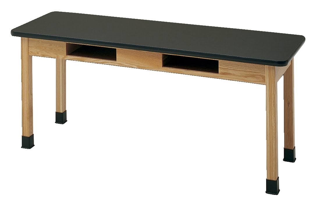 Science Table with Book Compartments, Epoxy Resin Top S25616