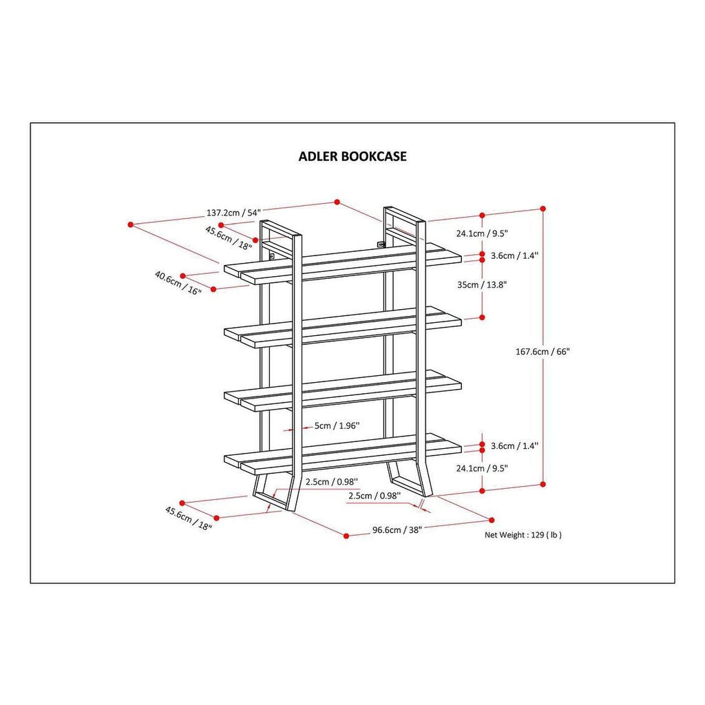 Solid Wood Bookcase X81382