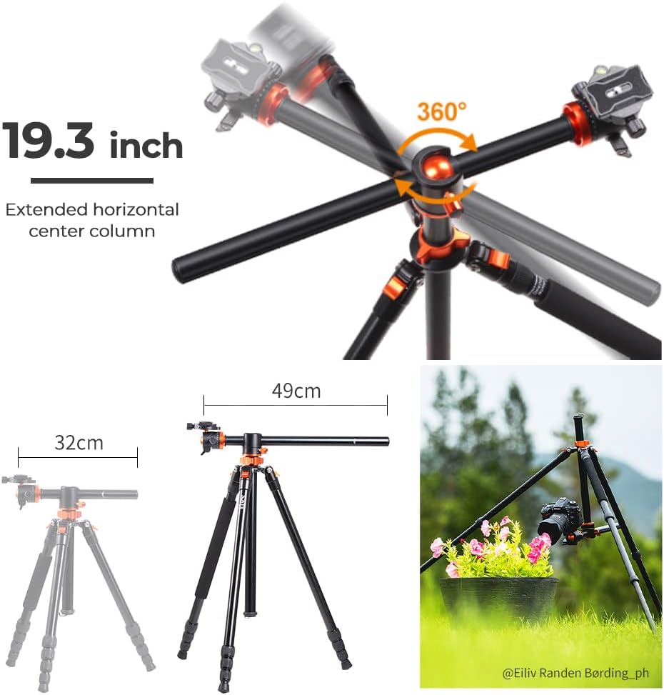 94 Inch 4 Section Aluminium Camera Tripod with Ball Head P837