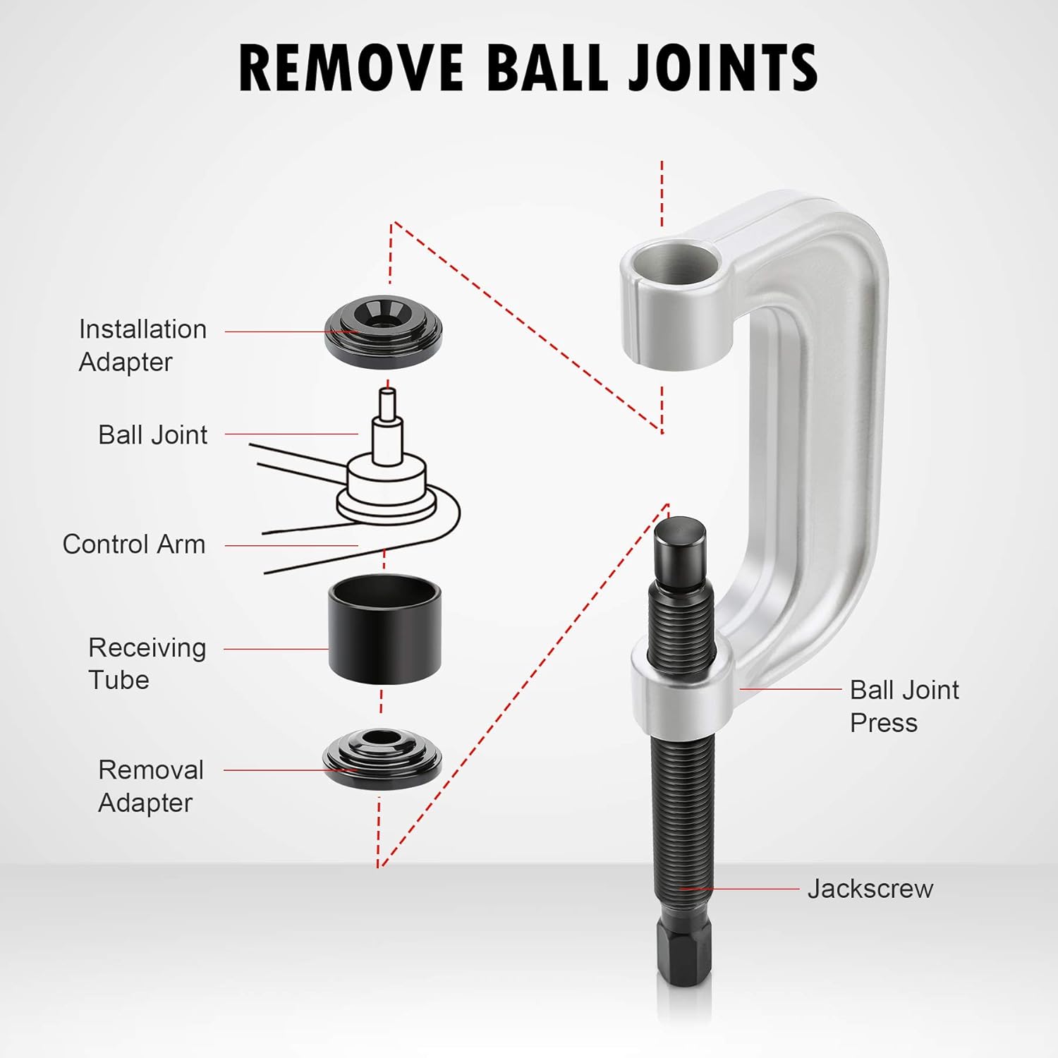 Ball Joint Press & U Joint Removal Tool Kit with 4x4 Adapters, Pack of 2 I5149