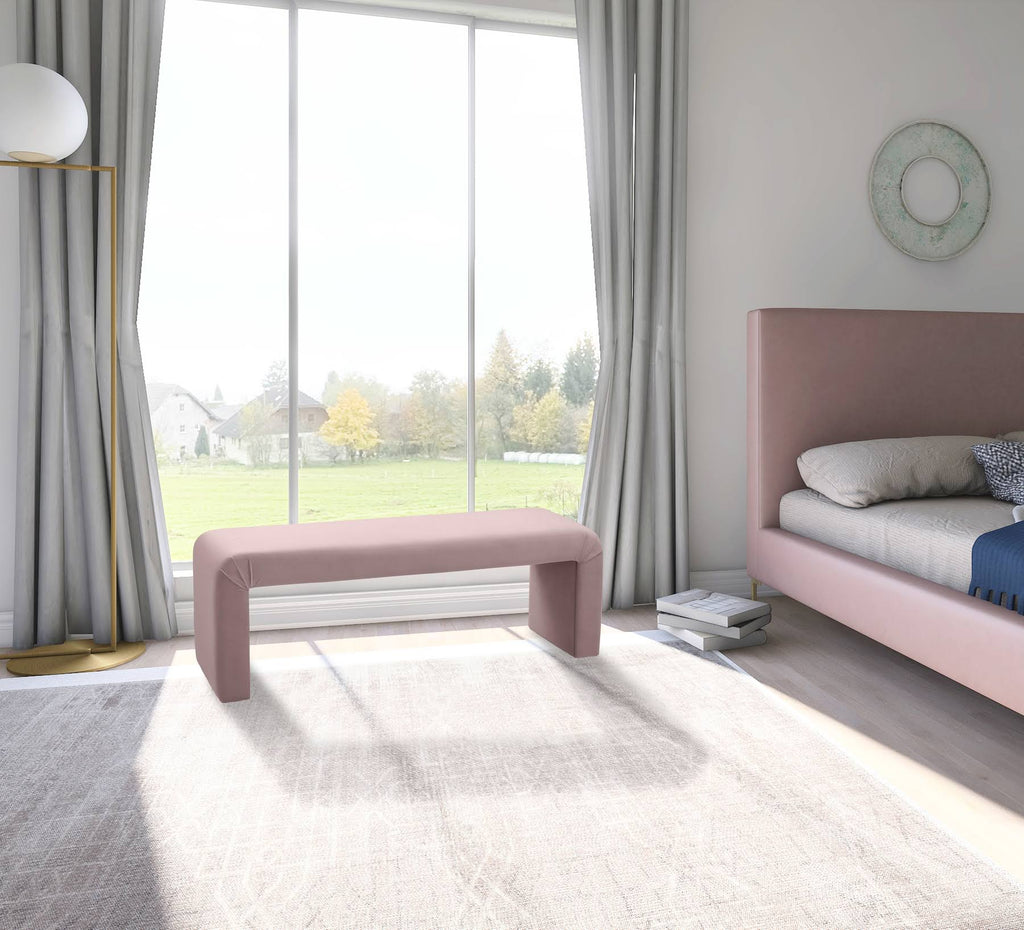 Pink Velvet Bench G809692