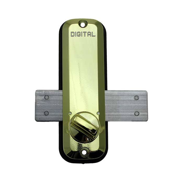 Bright Brass Mechanical Keyless Surface Mount Slide Deadbolt M8685