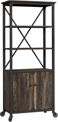 Bookcase with Doors, Carbon Oak Finish D99494