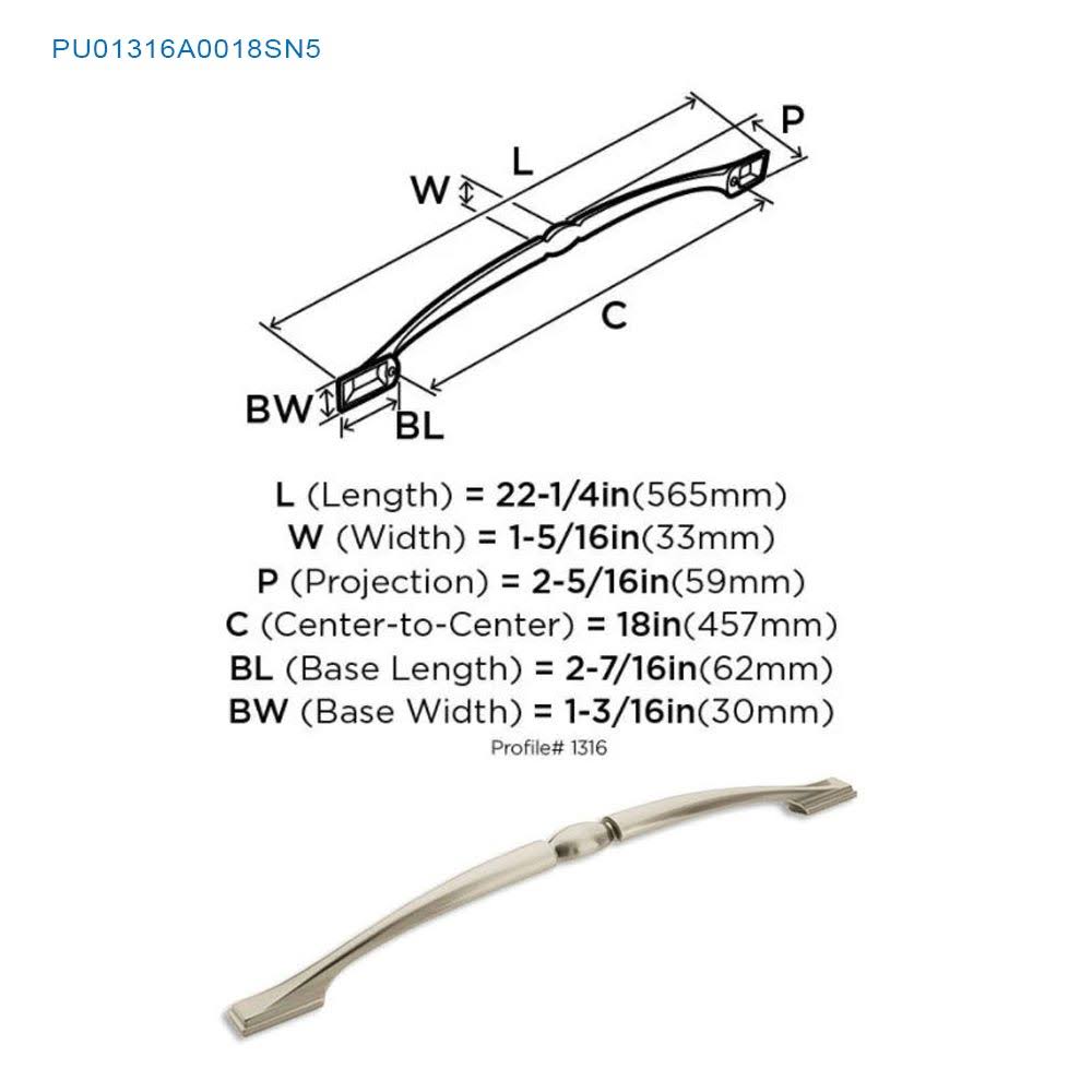 Satin Nickel Appliance Pull F296