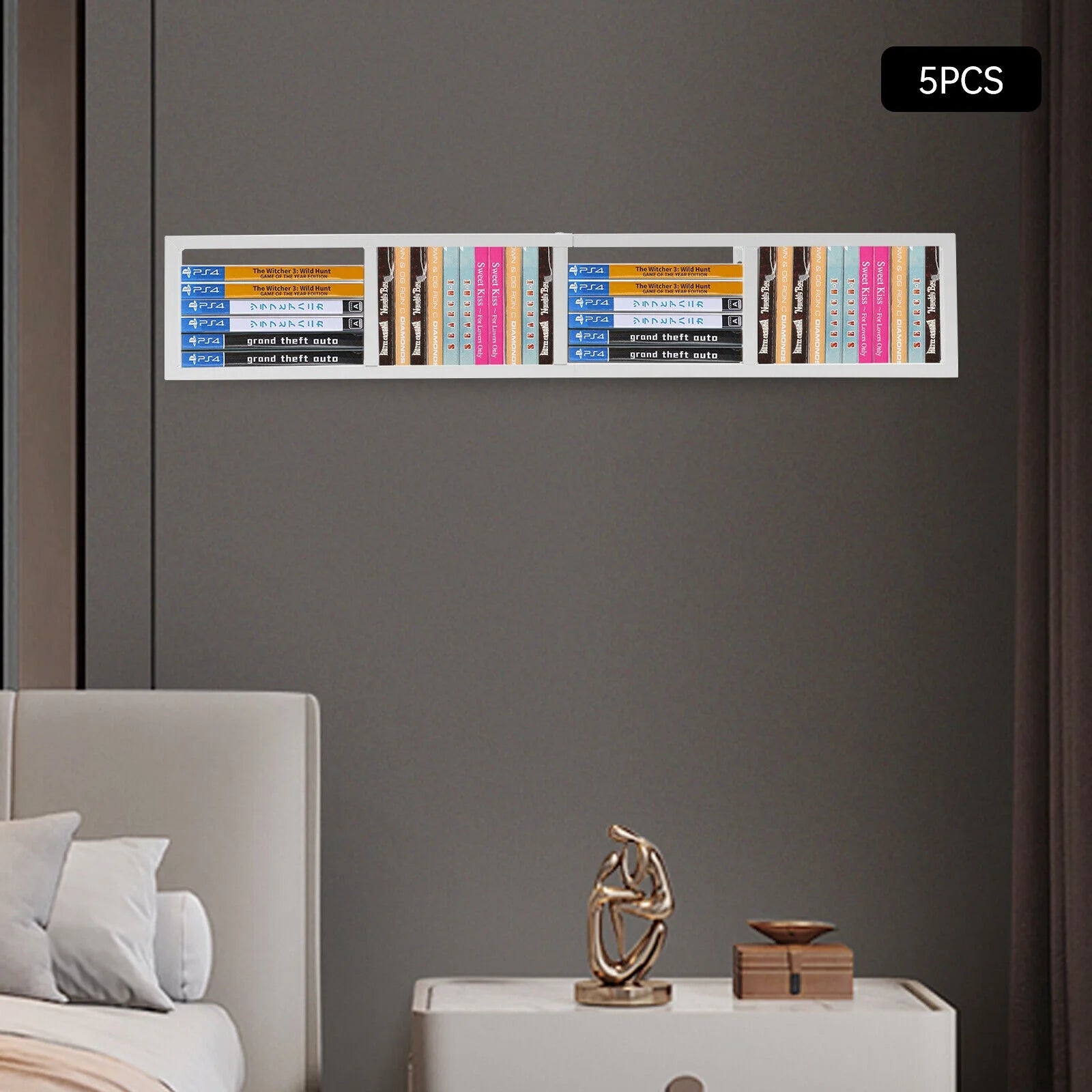 Metal Storage Media Shelf CD DVD Rack Wall Mount V28116