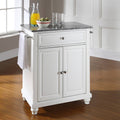 White Solid Granite Top Portable Kitchen Island S1809