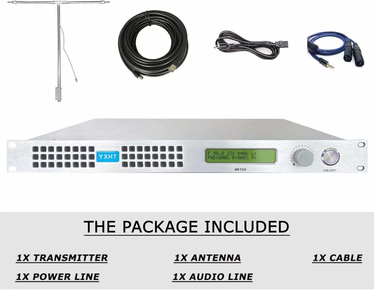 100W FM Broadcast Transmitter with Antenna Cable O388