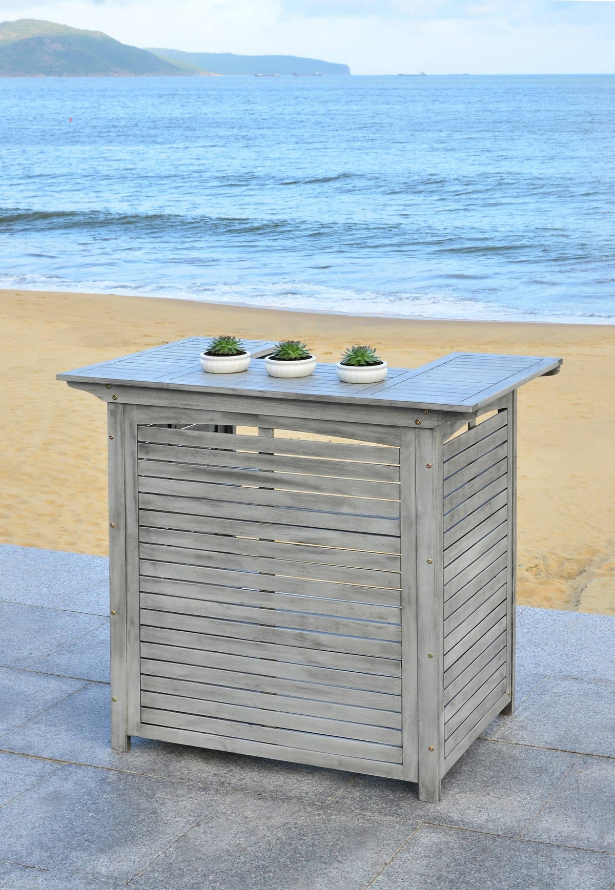 Grey Wash Bar Table H339
